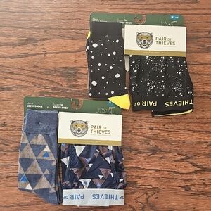 Men's Boxer Briefs and Crew Socks Set - Black and Blue